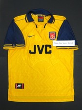1996-1997 Authentic Nike Arsenal FC Away Gold Jersey Kit Shirt Large L JVC