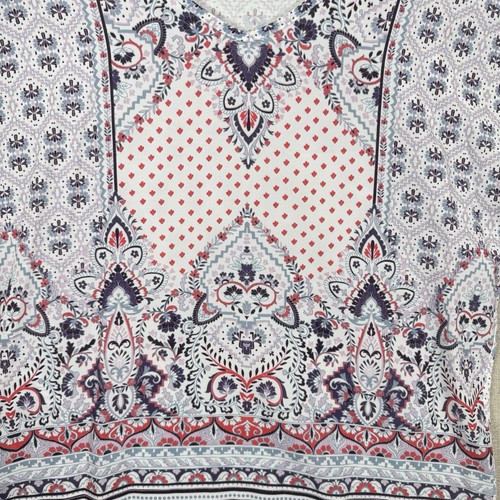 Laura Ashley Floral Blouse Top UK 8 Ladies White Red Purple short sleeve summer - Picture 6 of 11