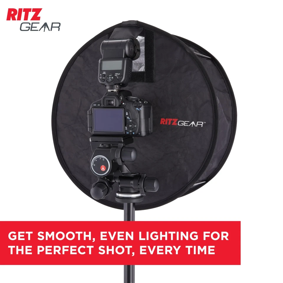 Difusor de flash de anillo magnético plegable universal 45 cm para macro y retrato... Foto 3 de 4