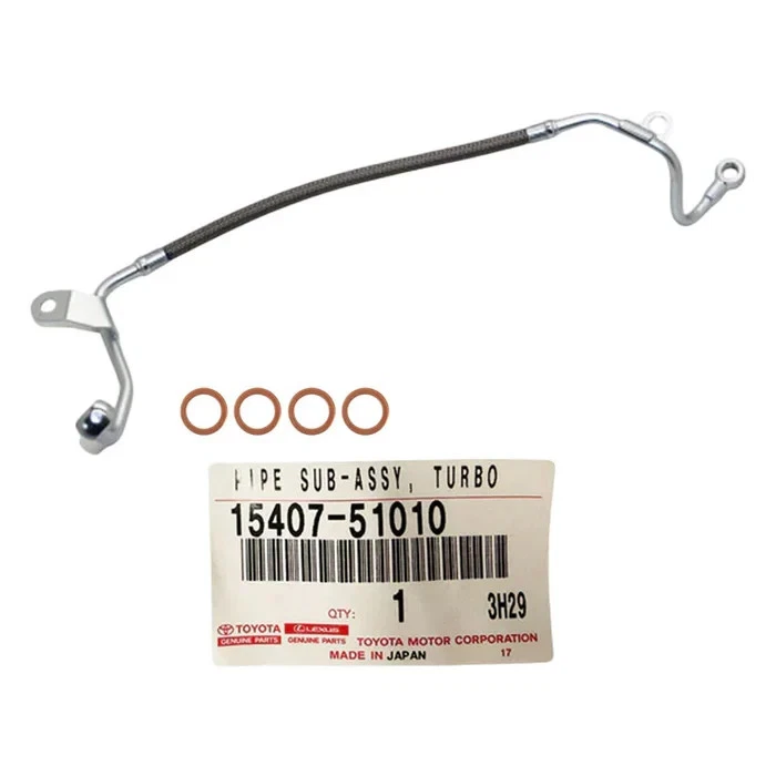 Genuine Turbo Charger Oil Feed Pipe+Gaskets For Toyota LandCruiser 70 1VD 4.5L - image 2 of 4