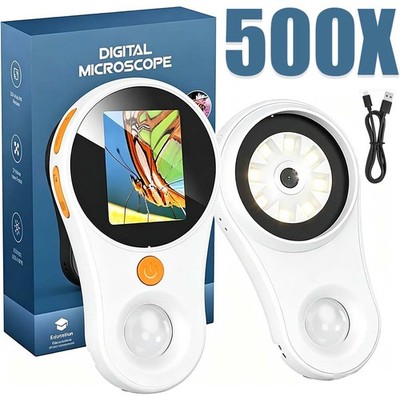 Handy Mikroskop 500x Digital Taschenmikroskop Mit 2'' IPS Display Foto/Video 2MP