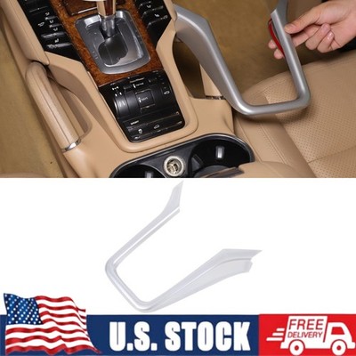 ABS Silver Central Console Gear Shift Frame Trim For Porsche Cayenne 2011-2017