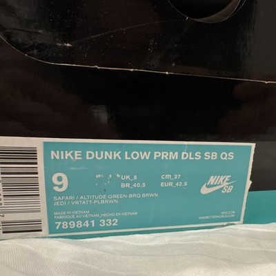 Nike SB Dunk Low PRM DLS SB QS Skateboarding Shoes Brown US 9 Medium (D)