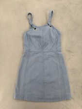Rag & Bone Pale Blue Suffolk Mini Cotton Denim Apron Mini Dress Size 2 $395 Boho