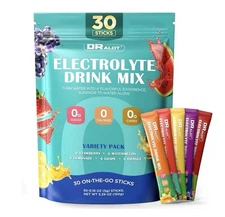 DRALOT Electrolyte Powder Packets 30 Sugar Free Hydration Sticks 6 Flavors