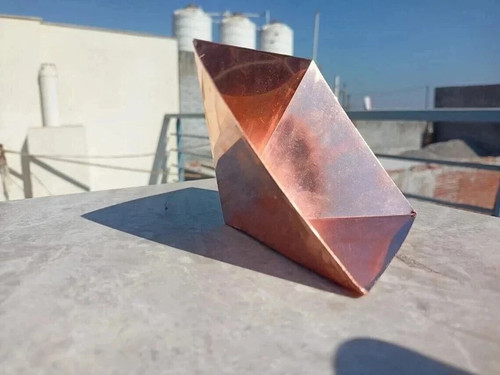 Copper Plain Meditation Pyramid size tall free shipping 3X3 inch good wealth - Picture 2 of 3