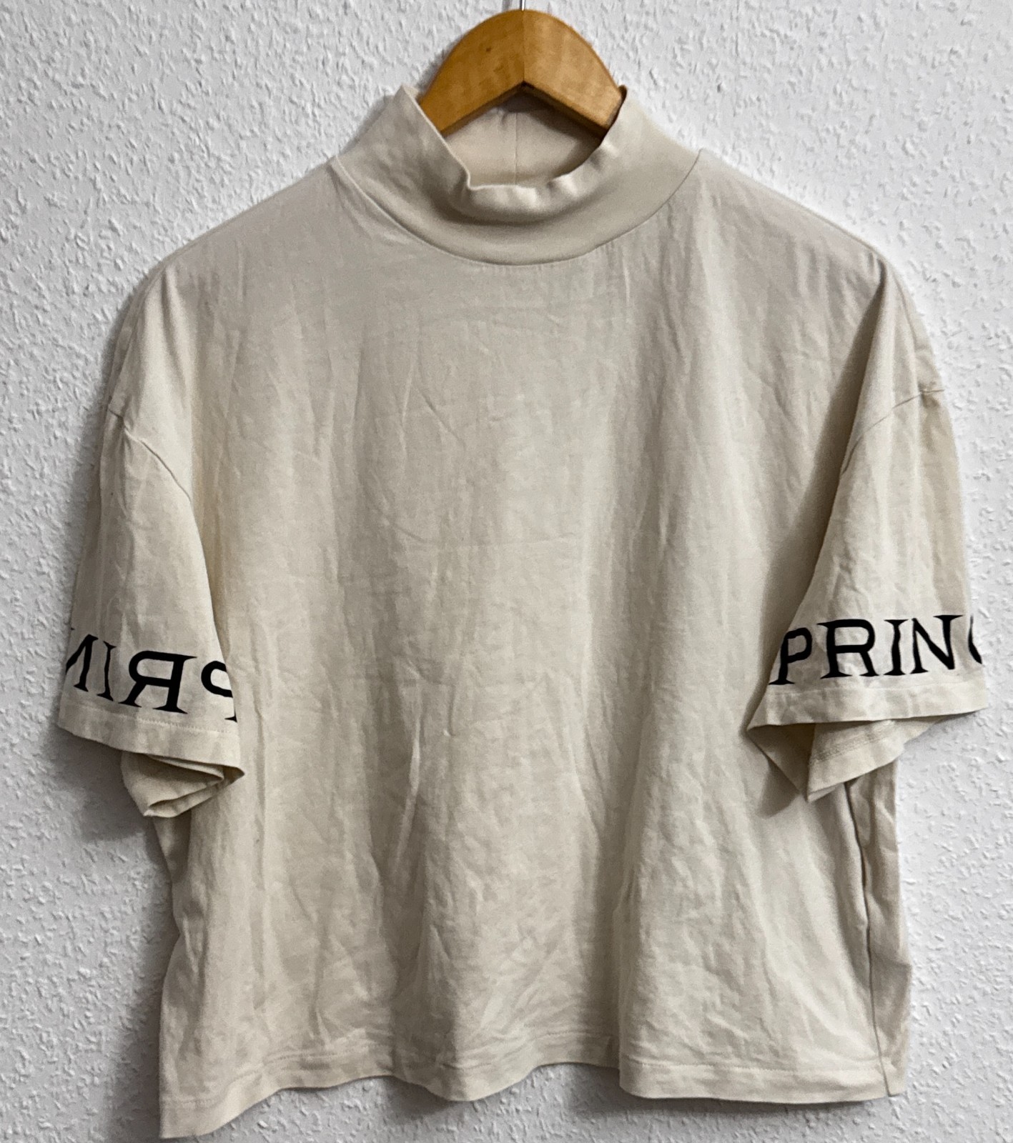 Pringle of Scotland Cream Boxy Mock Neck Tee - Size M image 3
