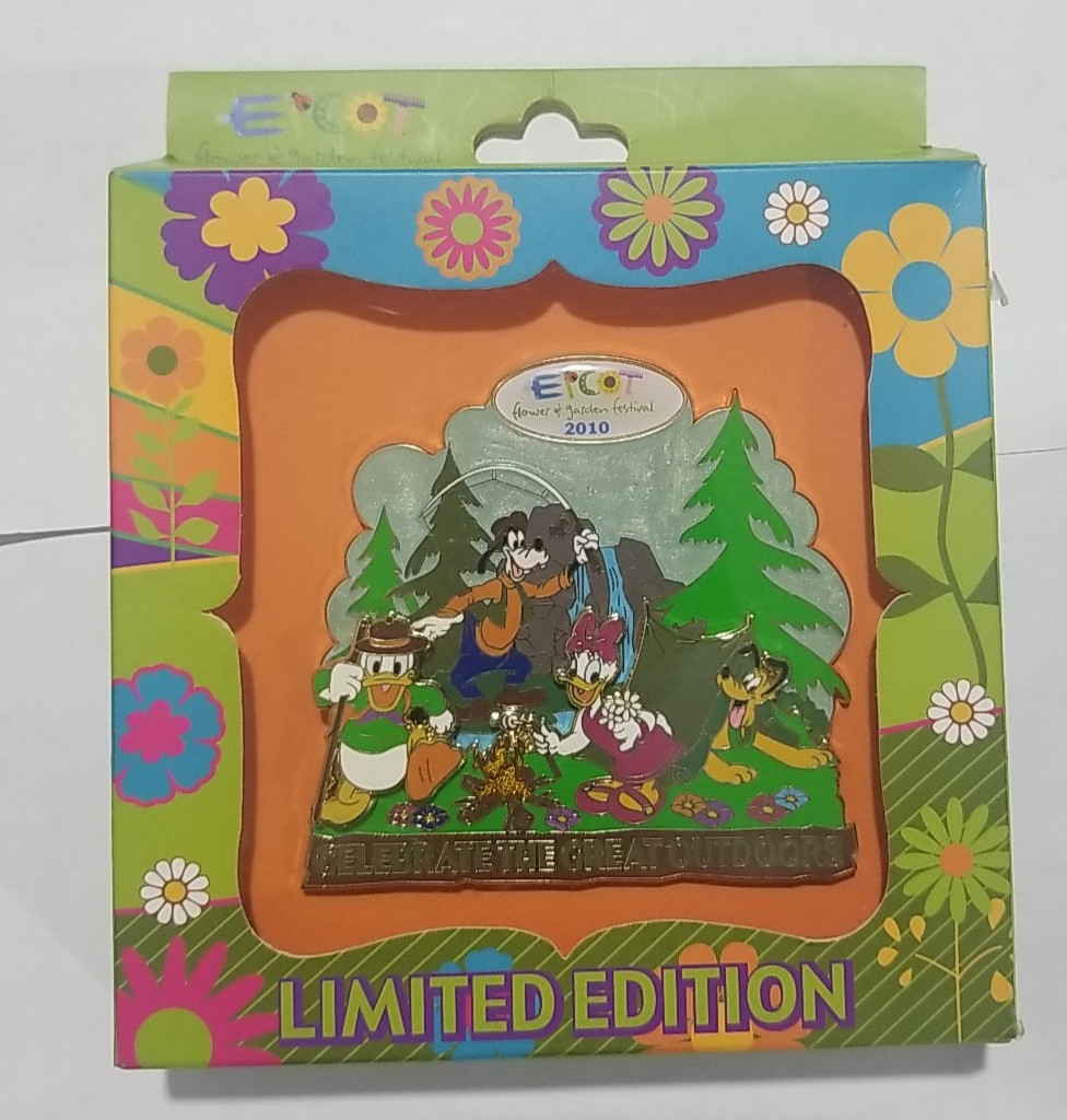 Disney Jumbo Pin -  2010 Epcot Flower and Garden - Celebrate The Great Outdoors