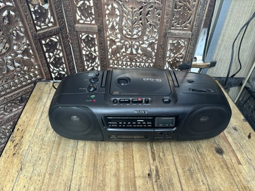 Sony CFD-10 CD Kassetten Abspielgerät AM FM Radio tragbarer Ghettoblaster - Bild 4 von 14