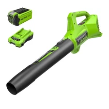 Greenworks 40V 350 CFM Cordless Axial Leaf Blower, 2.0Ah Battery and Charger