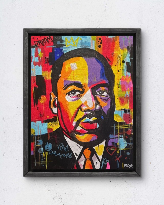 Faris Art-MLK-11x14  Neo Expressionism Original Artwork on Canvas