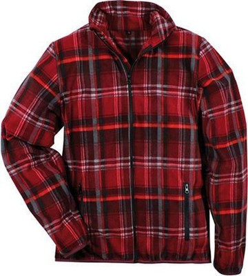 ELTEX Fleecehemdjacke rot-kariert Arbeitshemd 
