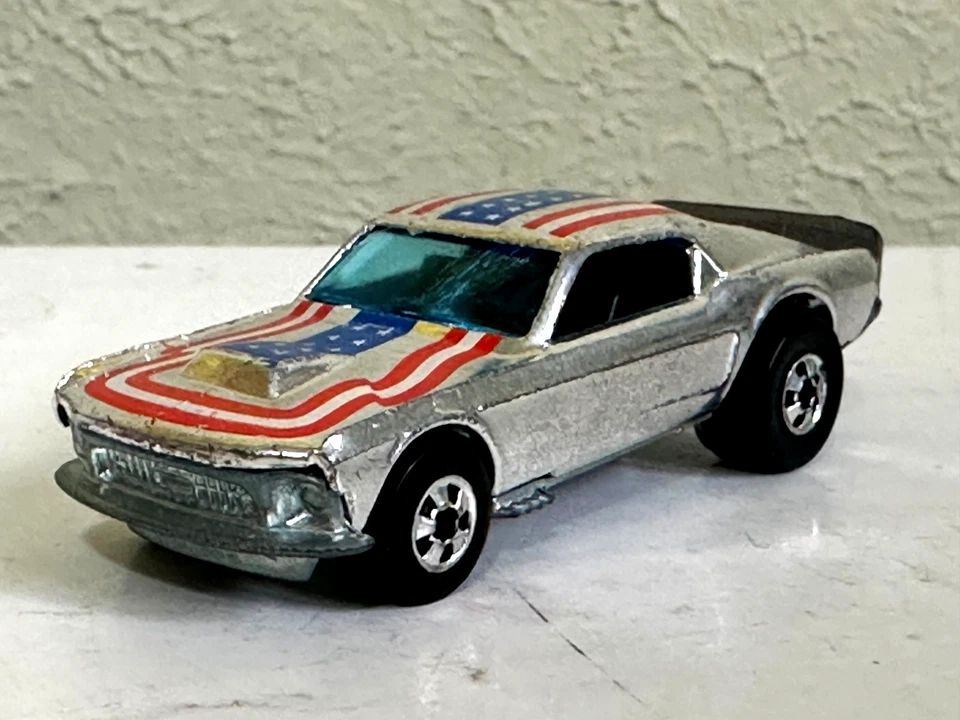 1974 Hot Wheels Blackwall Ford Mustang Stocker Stars & Stripes Super Cromado! - Imagem 4 de 4