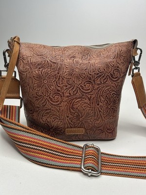 CONSUELA Hobo Sally Tooled Leather Crossbody $315