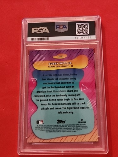 Bobby Witt Jr 2024 Topps Pristine Swings of Summer PSA 10 22/25 Case Hit SSP - Picture 4 of 4