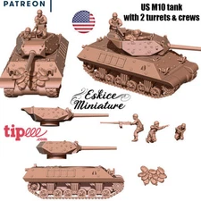 US M10 Tank - United States Army - 28mm -  Eskice Miniature