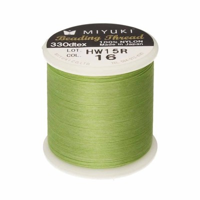 Miyuki Nylon Beading Thread Size #B, 50M/Spool Peridot Green