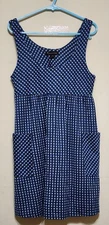 Twenty One Women's Junior's Blue Plaid Dress Sleeveless Pockets Scoop Neck Sz XS