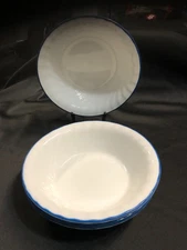 Set of 4 Corelle Blue Velvet Rose Cereal or Soup/Berry Bowls 7.25"  Swirl