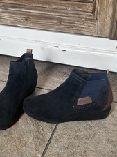 Hübsche weiche Wildleder Stiefeletten von Bama Gr.37 Weite H Ankle-Boots Blau