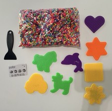 Lot of Perler Fuse Beads with 8 Pegboards Scrapper Craft Art Supply Multi Color