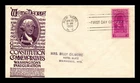US COVER GEORGE WASHINGTON INAUGURATION FDC SCOTT 854 ANDERSON CACHET