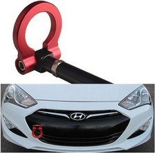 Folding Screw On Racing T2 Tow Hooks Front Rear for 10-16 Hyundai Genesis Red