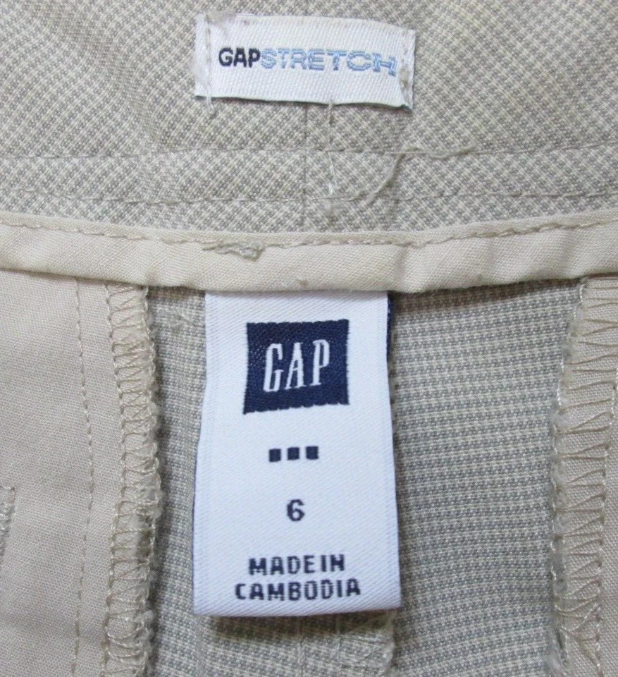 Bermudas caqui a cuadros huecos para mujer talla 6 cintura 31 puños elásticos 104-26425 Foto 4 de 4