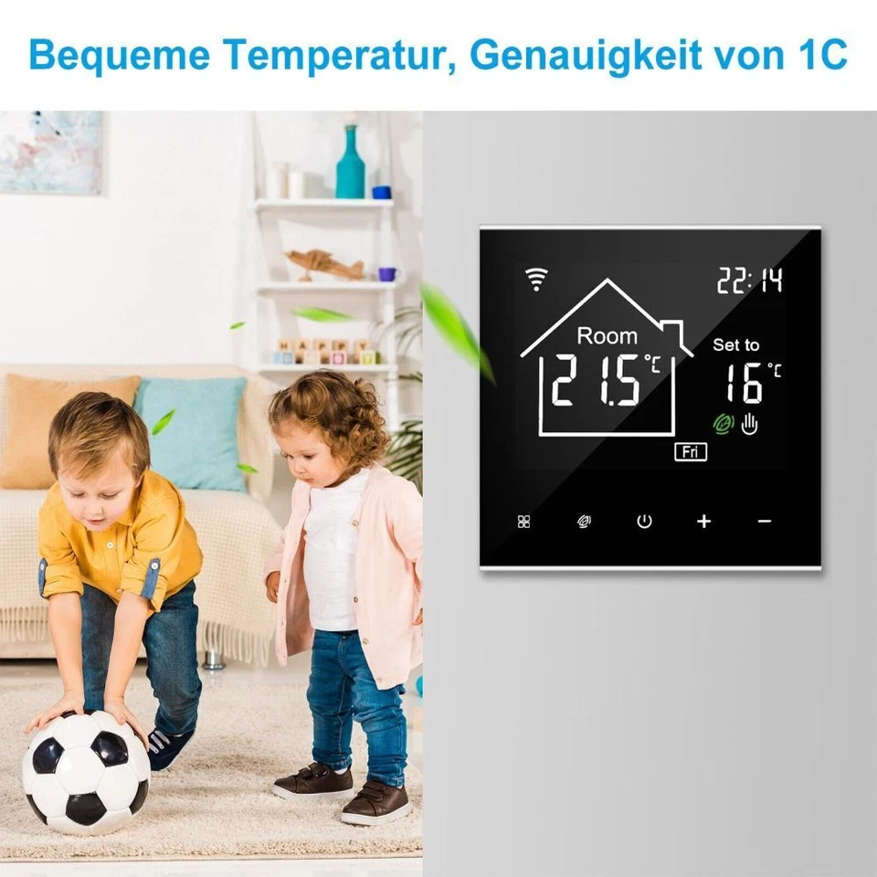 Smart LCD Wifi Digital Thermostat Touchscreen Raumthermostat Fußbodenheizung NEU - Bild 4 von 4