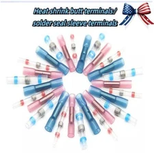 Heat Shrink Butt Connectors/Solder seal sleeve Terminals Waterproof 50/100Pcs