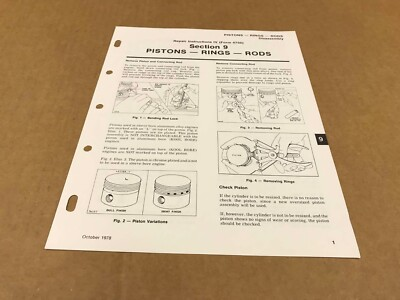 #ad #ad Vintage Briggs amp; Stratton Repair Instructions IV Section 9: Pistons Rods Rings $8.46