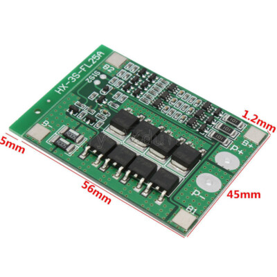 3S 11.1V 12.6V Li-ion Lithium Cell 25A 18650 Battery Protection BMS PCB Board