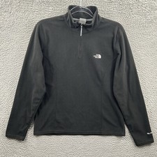 The North Face Fleece Pullover Womens Large Black TKA 100 Quarter Zip Sweatshirt