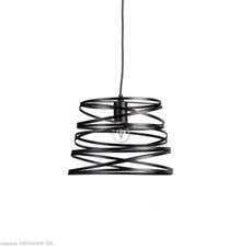 Lampadario a sospensione moderno con paralume in metallo a spirale traforato