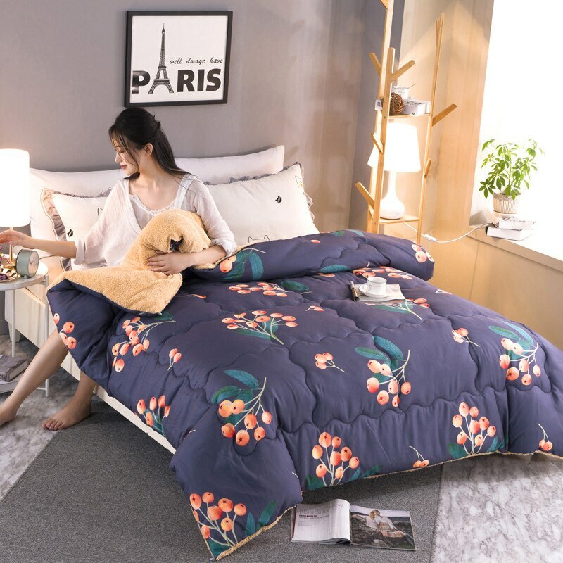 Boutique Duvet Insert Winter Warm Queen Single King Size Blankets Velvet Fabric 2022, świetna wartość