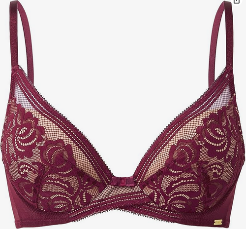 Gossard Encore Burgundy Bra 32B Padded High Apex Bordeaux Push Up removable pads