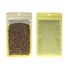 100/200/500 Clear & Yellow Flat Resealable Food Zip Seal Lock Hang Hole Bags