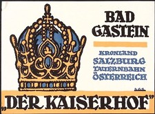 Kronlen Salzburg Tauern Railway Austria c1940s Luggage Travel Label 4.25 x 6 