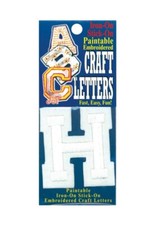 Joy S.A. Iron-On / Stick On Embroidered Applique White LETTER "H" Approx 2" X 2"