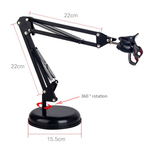 Adjustable Suspension Boom Arm Stand for Mobilephone Microphone (Black) - Zdjęcie 4 z 7