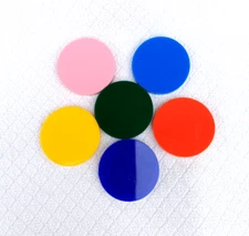 Designer Carom Board Coins Plastic Striker Multicolor ( PACK OF-6 )