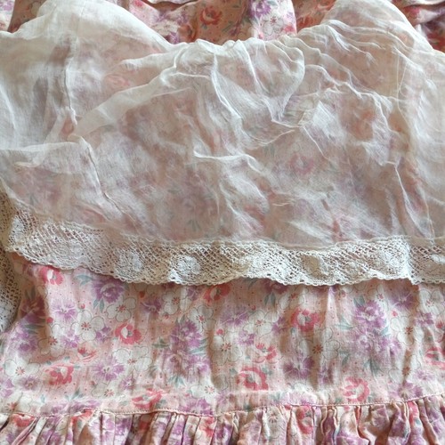 Vintage Little Girl's Party Dress Pink Floral Handmade Sleeveless - Picture 7 of 11