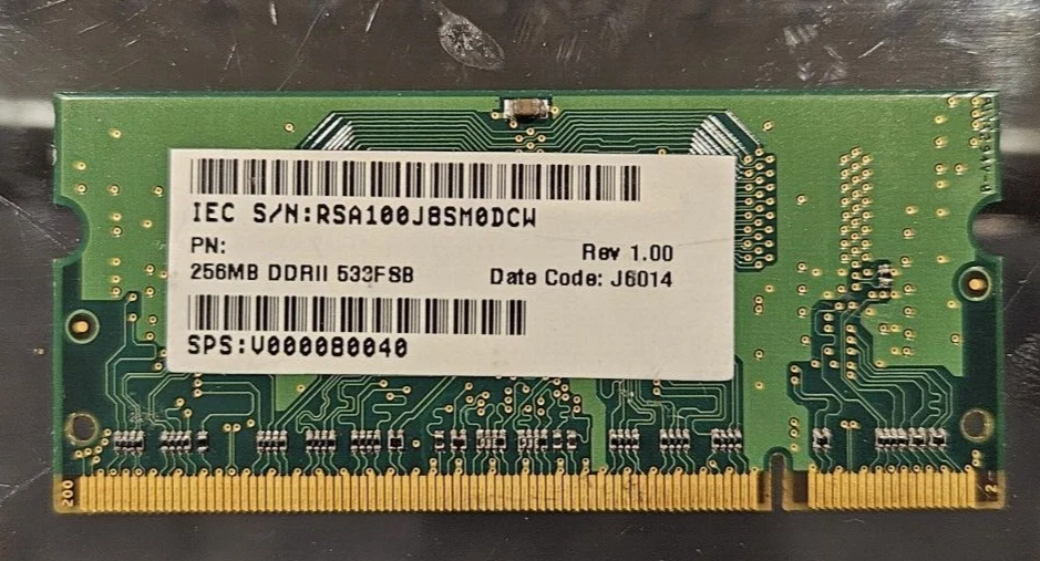 Samsung 256MB 1Rx16 PC2-4200S-444-12-C3 M470T3354CZ3-CD5 Laptop Memory (RAM) - Image 2 of 2