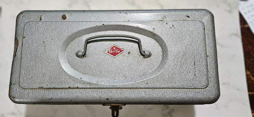 Vintage Fishing Tackle Box Shelf Silver Sport King Fisherman