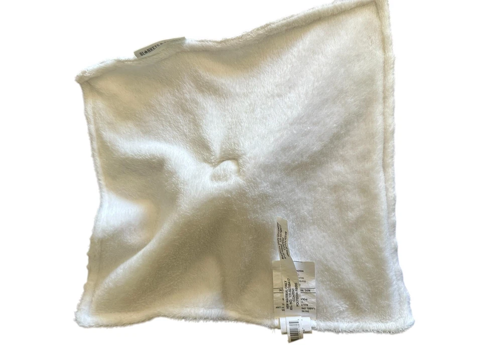 "Mantas & Beyond Cordero Blanco Minky Dot Manta de Seguridad Lovey Peluche 14""" Foto 4 de 4