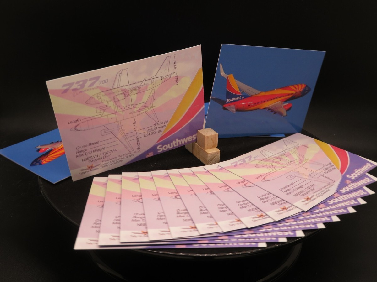 Southwest Airlines Trading Cards Boeing 737 AZ One - Set of 25