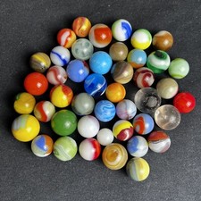 VTG Old Glass Akro Agate Peltier Christensen Glass Swirl Marble 44 LOT NICE 