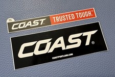 Lot 2 COAST Trusted Tough GLOSSY Sticker Flashlight LED OUTDOORS TACTICAL LIGHT