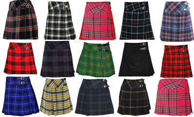 Scottish Highland Damen Tartan Kilt 16'' traditionelle Kleidung 13oz