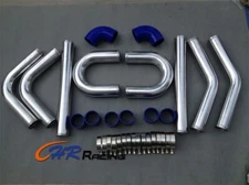 3" Aluminum Universal Intercooler Turbo Piping+BLUE Hose+Clamp Kits
